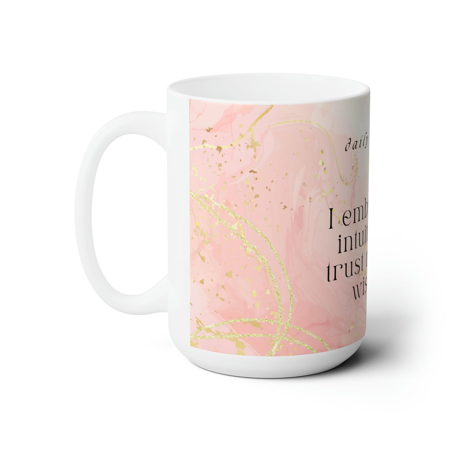 Pink Marble Intuition Ceramic Mug 15oz